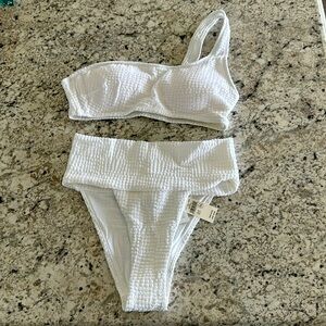 Aerie white textured bikini size S